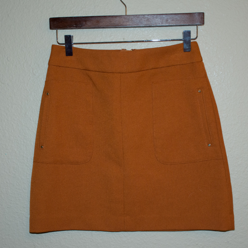 H&M Women's midi Skirt - Orange, with pockets!